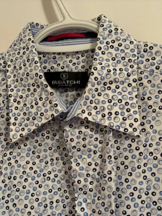 Shirt. Bugatchi Uomo Sz M 100% cotton. Long sleeve button down - Picture 4 of 7